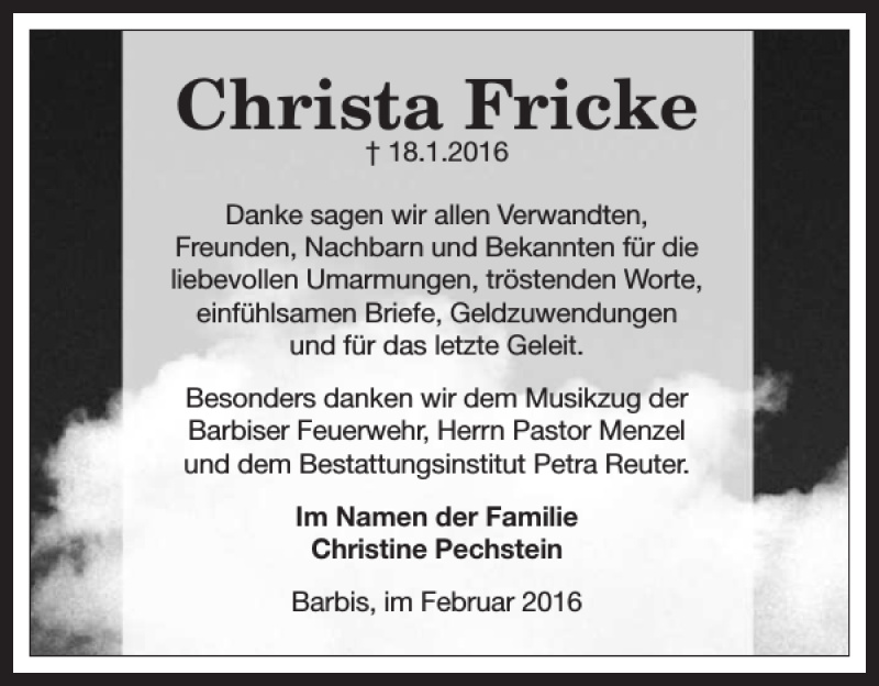 Traueranzeigen Von Christa Fricke Harztrauer De