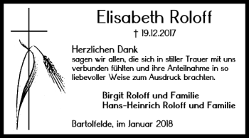 Traueranzeigen Von Elisabeth Roloff Harztrauer De