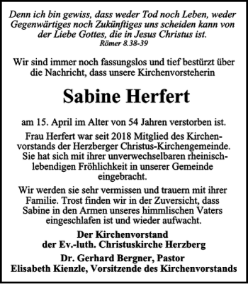 Traueranzeigen von Sabine Herfert | Harztrauer.de